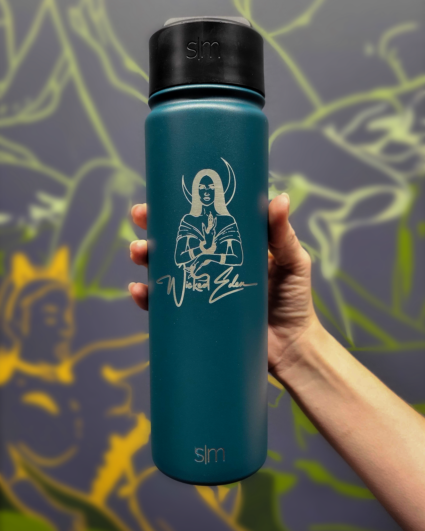 Wicked Eden - Water Bottle with Straw Lid - 22oz