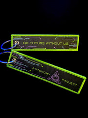"No Future Without Us" Embroidered Jet Tag Keychain