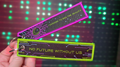 "No Future Without Us" Embroidered Jet Tag Keychain