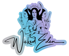 Wicked Eden - Holographic Sticker (Black and Silver)