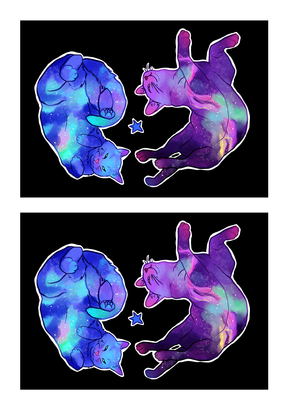 Galaxy Cat Print - Dark