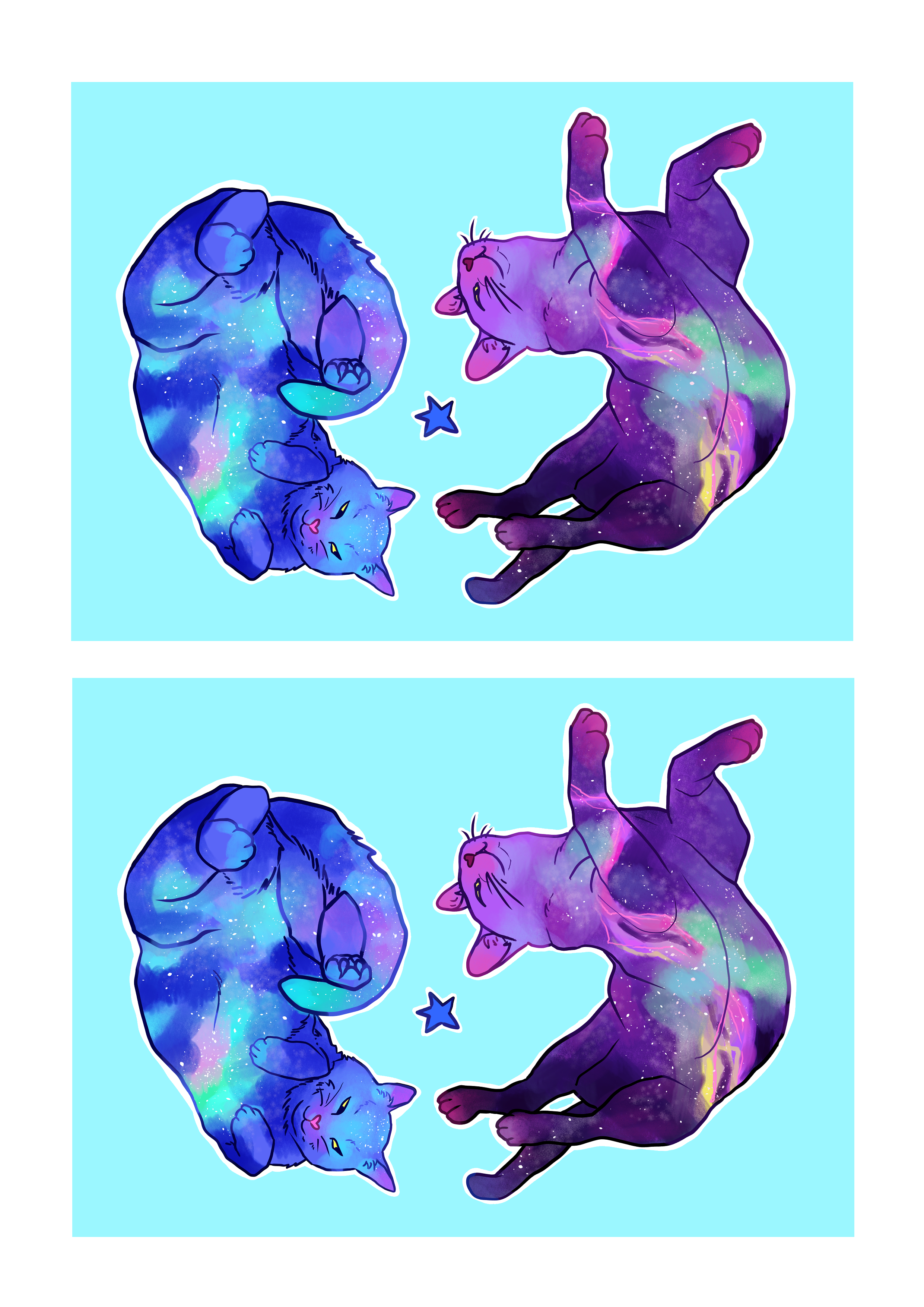 Galaxy Cat Print- Light