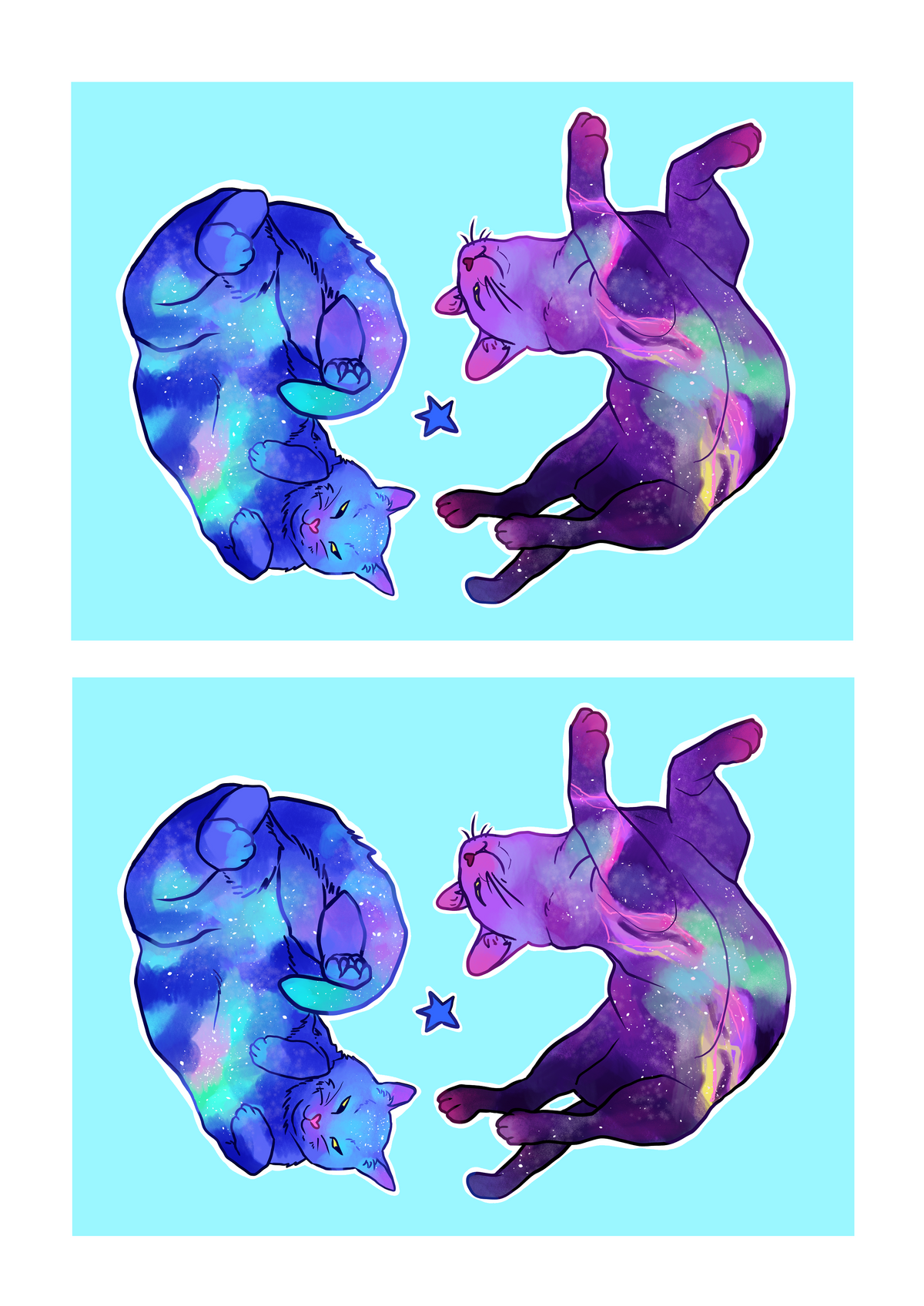 Galaxy Cat Print- Light