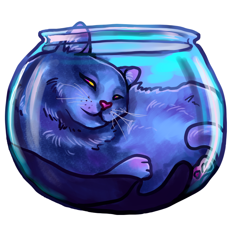 Fishbowl Cat Sticker