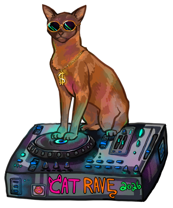 Cat Rave Sticker