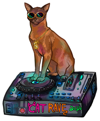 Cat Rave Sticker